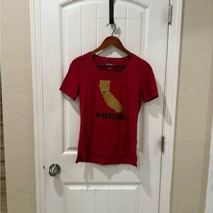 Eddie Bauer Red Tee with Gold Graphic 49ers